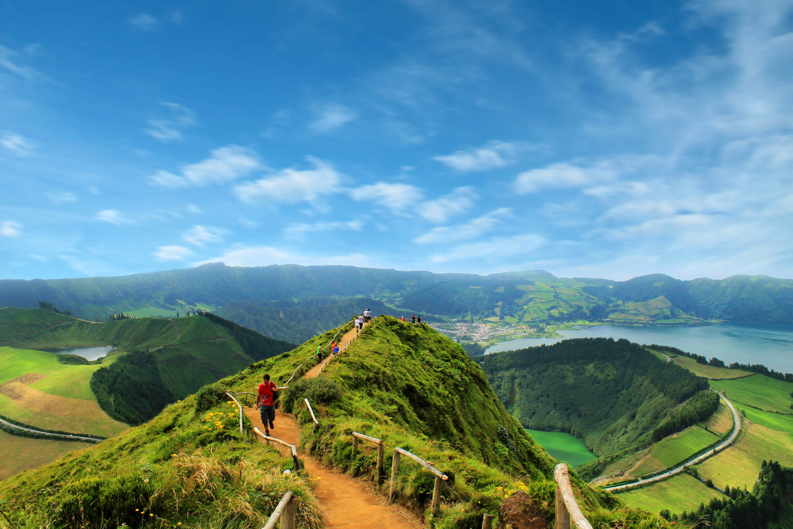 Paisagem deslumbrante da ilha de São miguel, nos açores